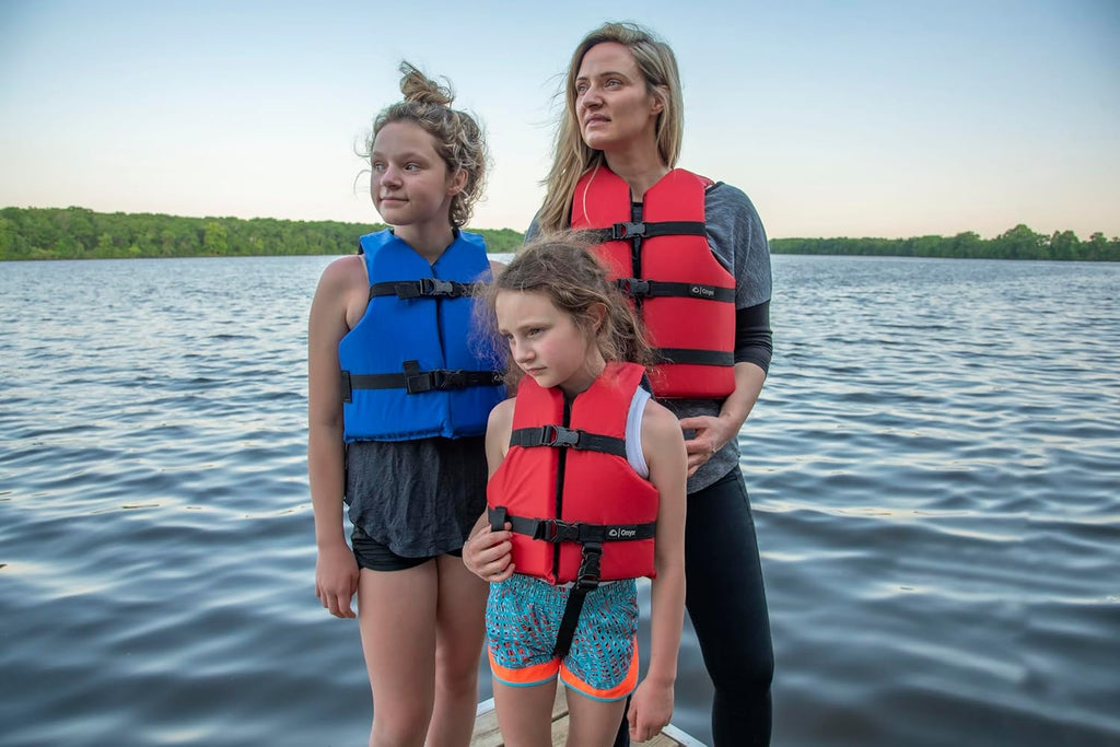 Onyx Life Vest | Adult Universal Fit - 4-Pack in Red & Blue, 30-52 Inch Chest, For 90+ lbs