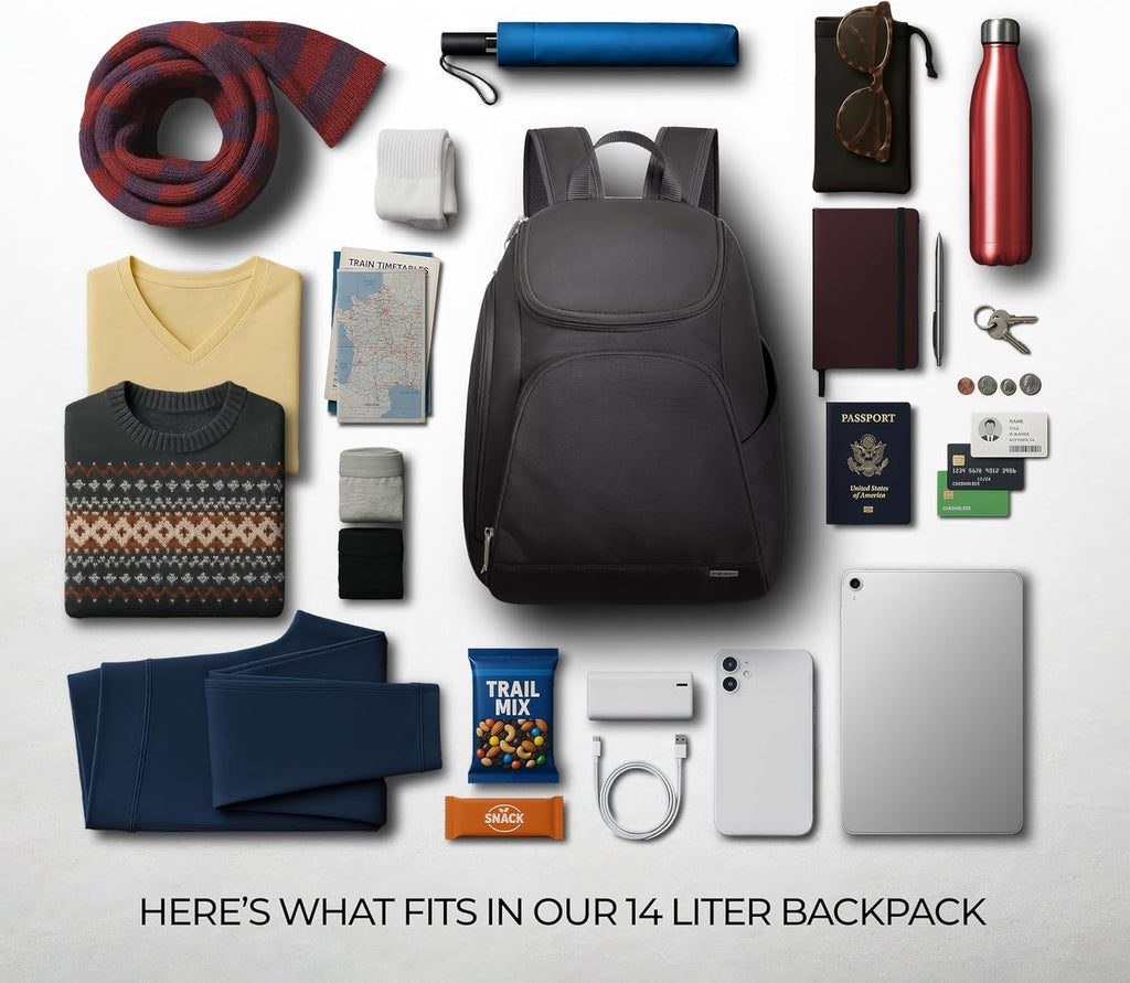 Travelon Anti-Theft Classic Backpack - Secure Design with Multiple Pockets | Ideal for Travel
