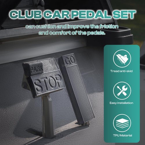 DRIVE UP Club Car Pedal Pad Cover Set, Golf Cart Accelerator & Brake Pedal Pad Cover Fits for Club Car DS 1981-2011 Golf Carts, OEM 1013869 1013870 1013871