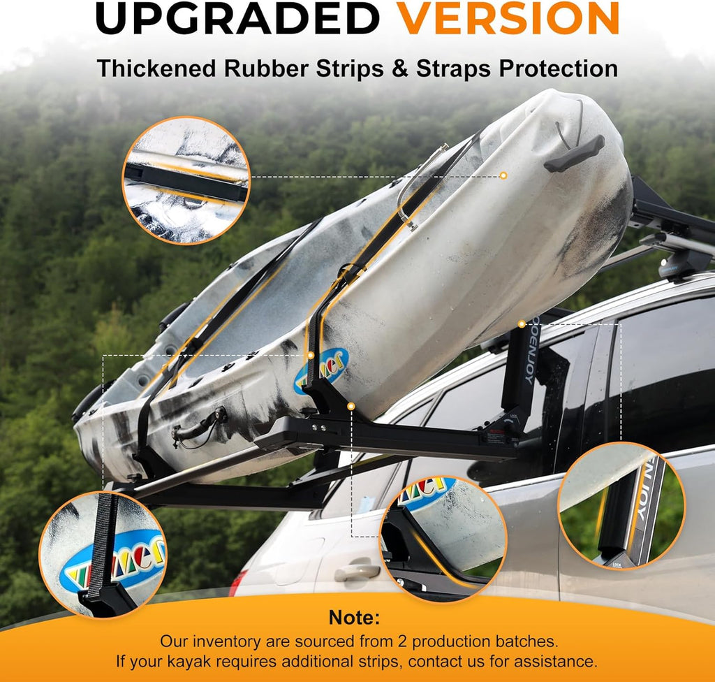 TOOENJOY Heavy-Duty Kayak Lift Assist Roof Rack - 100 LBS Capacity Canoe Loader for Easy Elevation