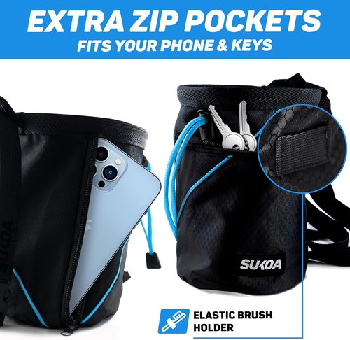 Chalk Bag for Rock Climbing by [Brand Name] - Quick-Clip Belt & Large Pockets | Ideal for Gym, Bouldering & Disc Golf