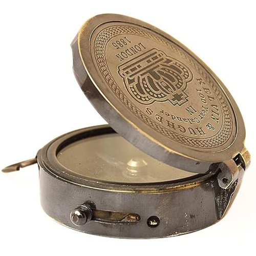 Brass Compass Vintage Finish Kelvin Hughes 100 Year Calendar Compasses Lid Compass Directional & Navigational Tool