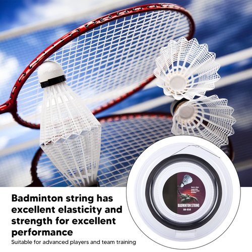 Badminton Racquet String, 0.72mm 200m Badminton Racket String Badminton Training Nylon String Line BX 650 (Black)