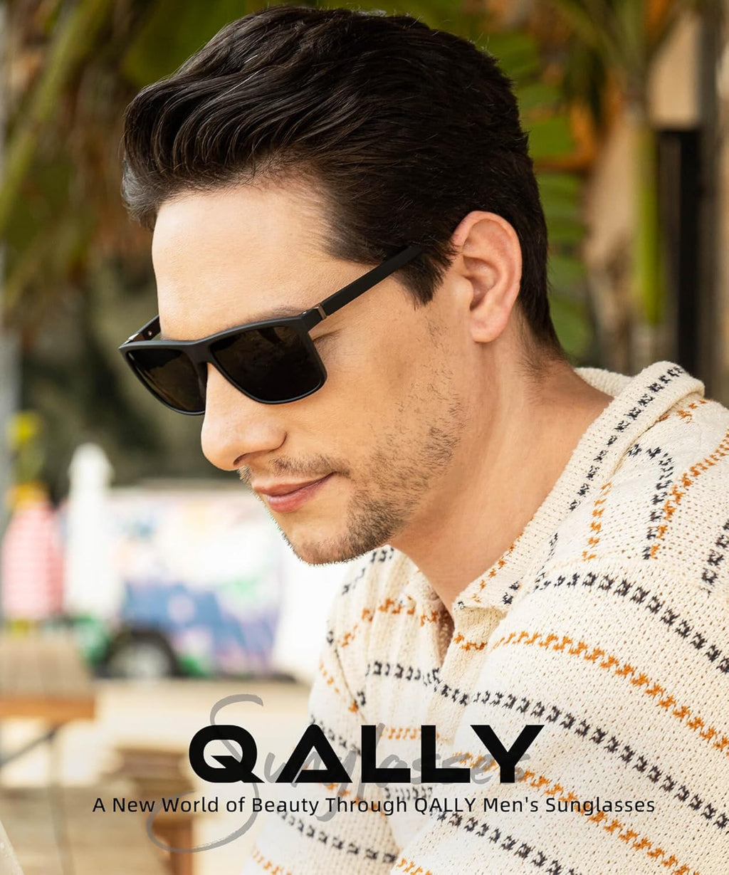 Polarized Sunglasses for Men - Rectangular Frame with UV400 Protection | Stylish Sports Eyewear