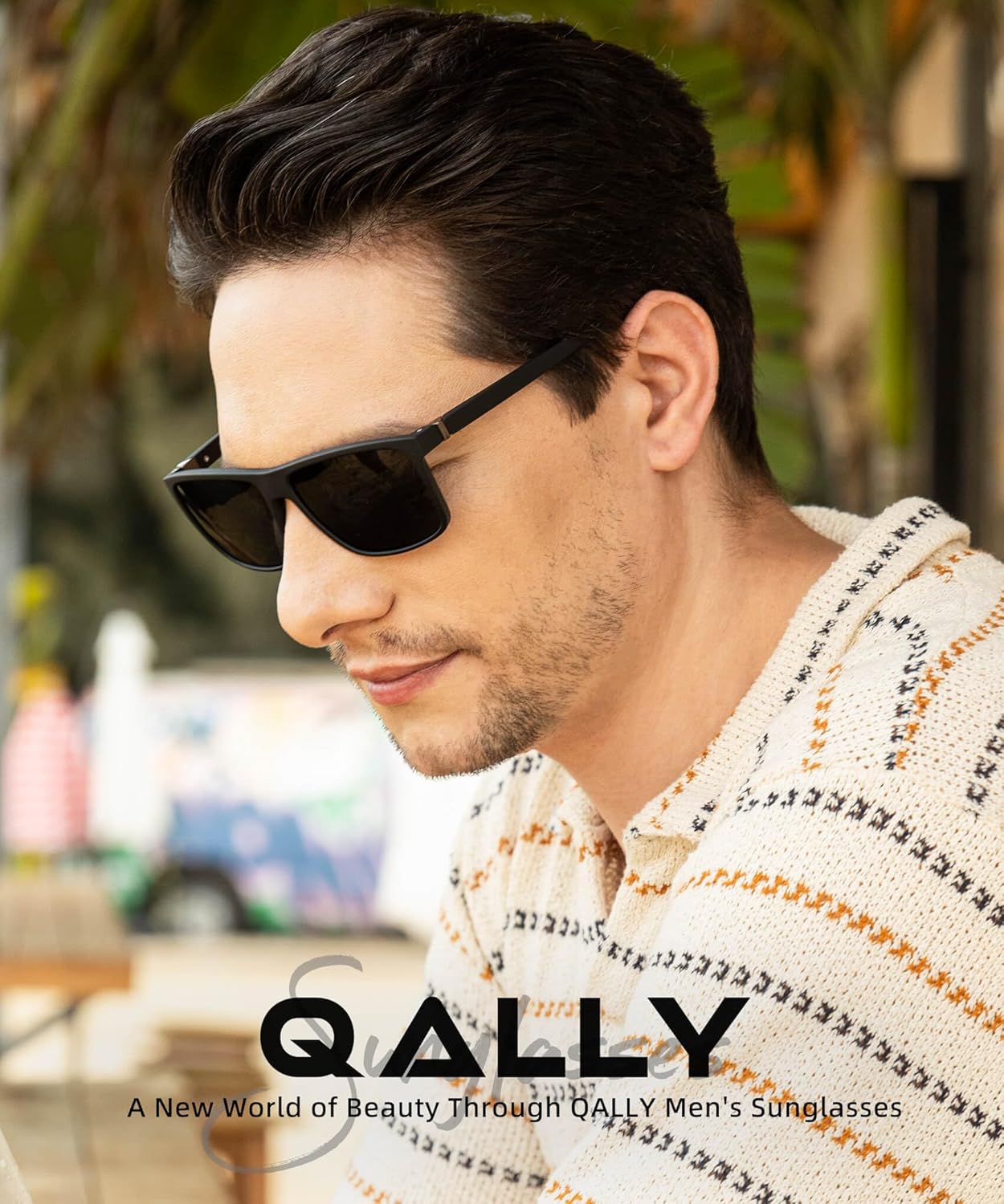 Polarized Sunglasses for Men - Rectangular Frame with UV400 Protection | Stylish Sports Eyewear