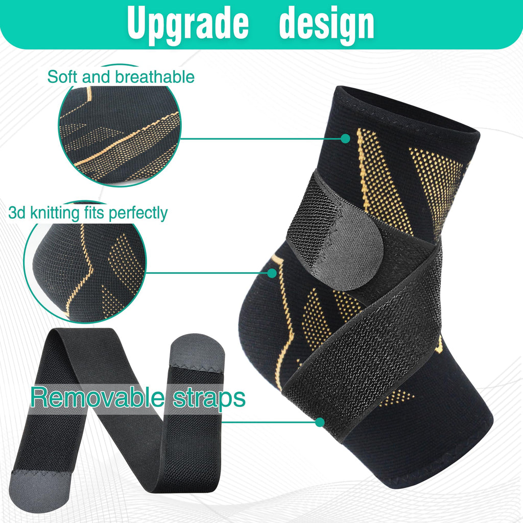 Ankle Guards,1 Pairs Ankle Brace for Women & Men,Ankle Compression Sleeve with Strap ,Volleyball Ankle Support Brace for Women & Men,foot support brace for pain,plantar fasciitis compression socks for women & Men