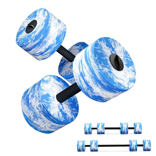 HAPBEAR Water Weights Pool Exercise Dumbbells, Three-in-one Aquatic Exercise Dumbbells, High-Density EVA-Foam Pool Fitness for Water Aerobics Weight Loss, Aquatic Dumbells Set of 2