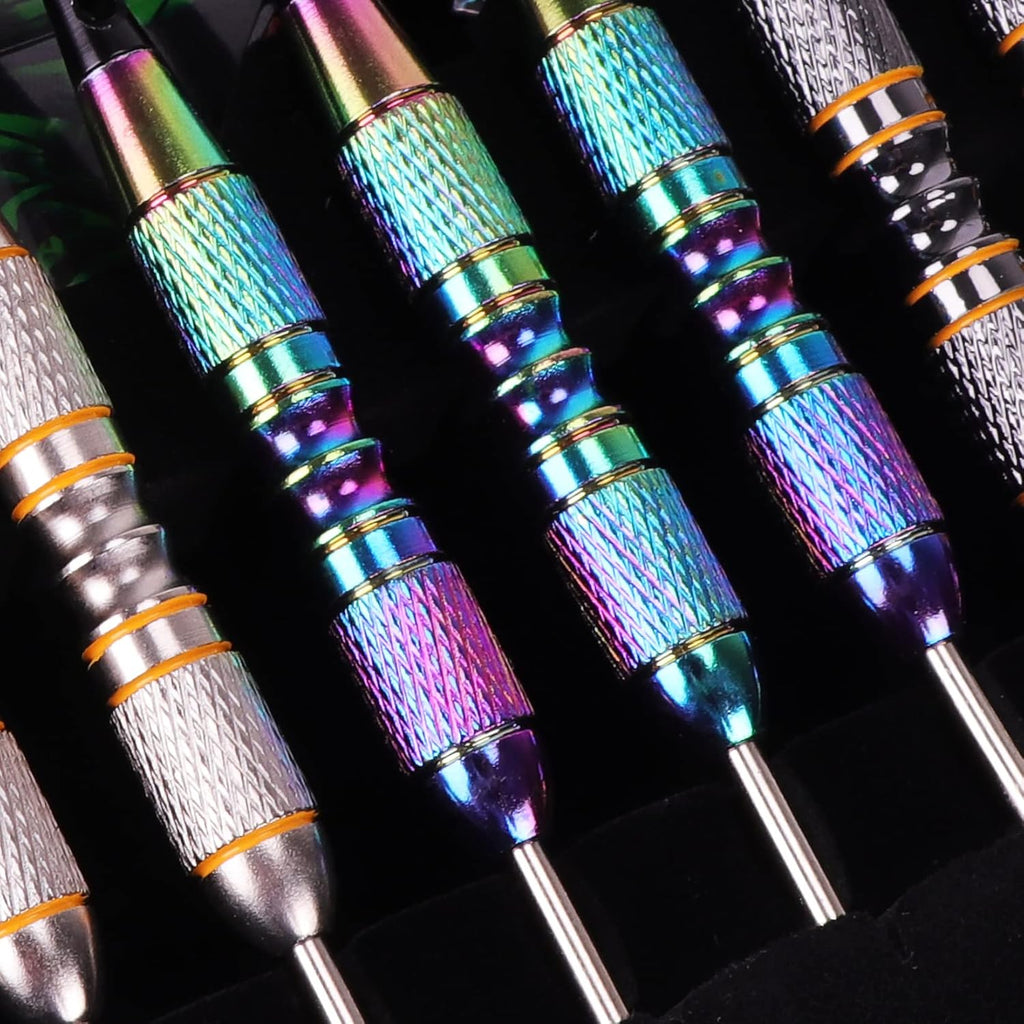 Turnart Darts Metal Tip Set - Professional Steel Tip Darts 12 Pcs with Stylish Case & Extra Flights