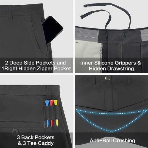 JWM Men's Golf Dress Pants - Stretchy, Quick-Dry Trousers with 5 Pockets | Available in 30", 32", 34" Sizes
