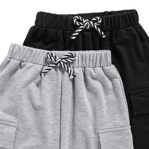 Nivne Tco Boys Casual Pants-Solid Color Soft Trousers Jogger Pants-Toddler Boys 2 Pack Sweatpants Set 7T