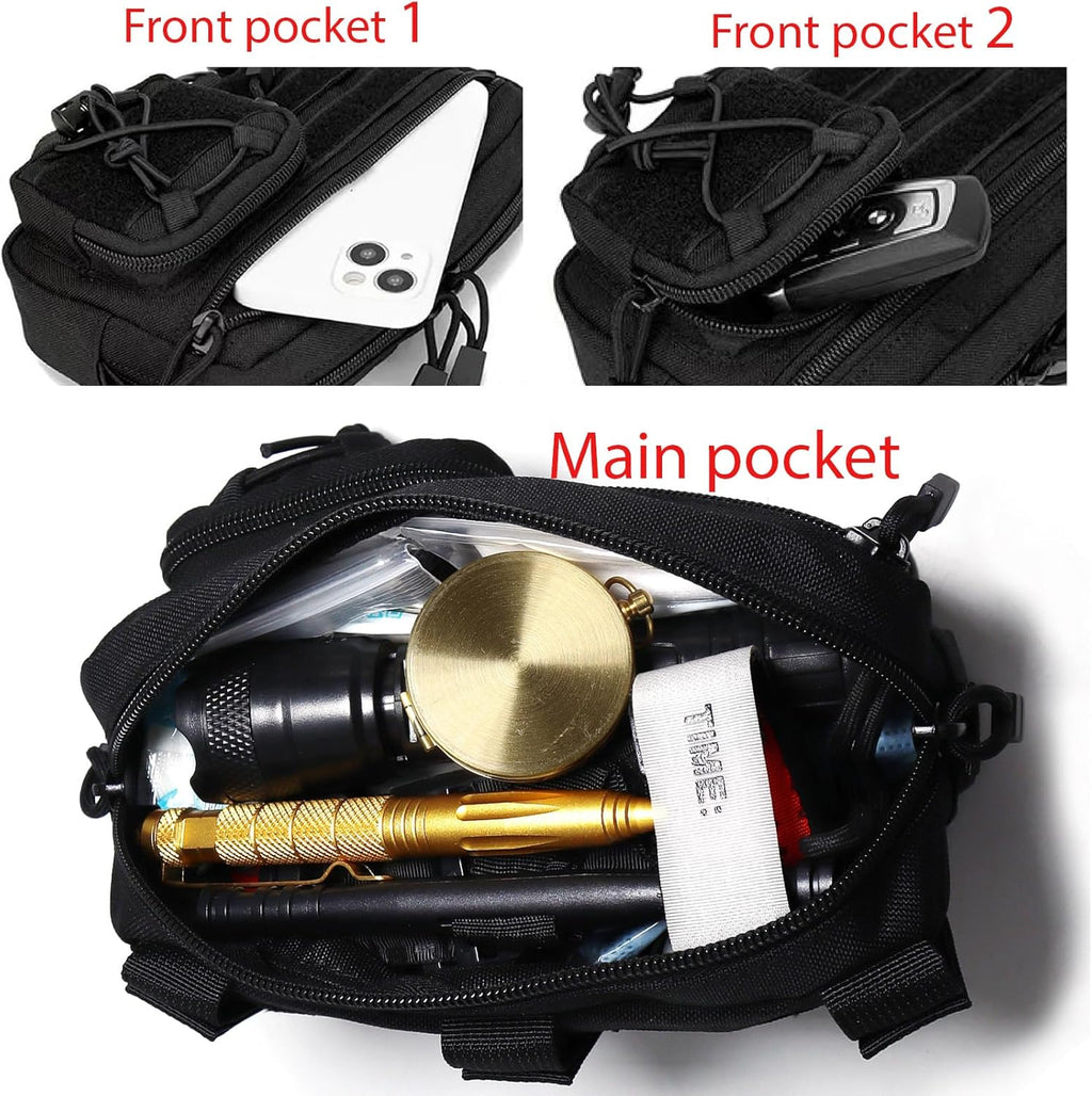 Tactical Molle Utility Pouch - Compact EDC Tool Bag for Phones & Medical Supplies | Mini Waist Pack