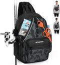 KastKing Karryall Sling Tackle Bag–Fishing Sling Pack,Fishing Backpack With Rod Holder,MOLLE System,Soft Bait & Gear Storage