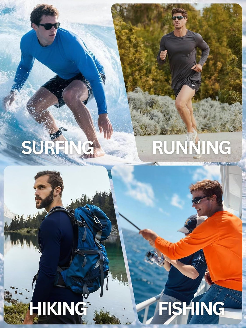 ZITY Men's Long Sleeve Athletic Shirts - UPF 50+ UV Protection | Quick Dry for Running & Workouts