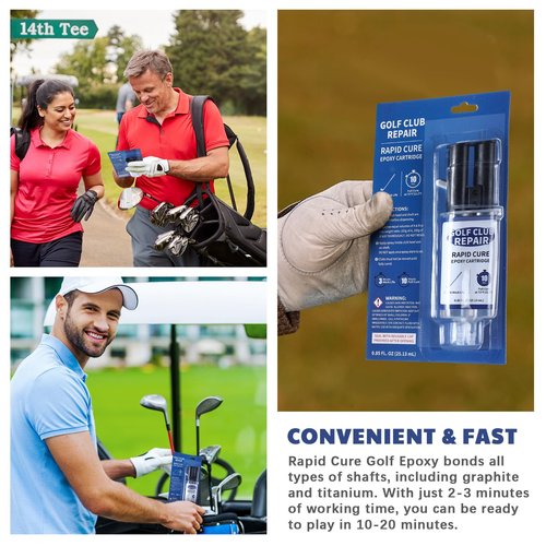 Swiffen 4 Packs Rapid Cure Golf Epoxy Set 10 Min Golf Club Repair Shaft Epoxy for Shafts Heads Drivers Putters Irons