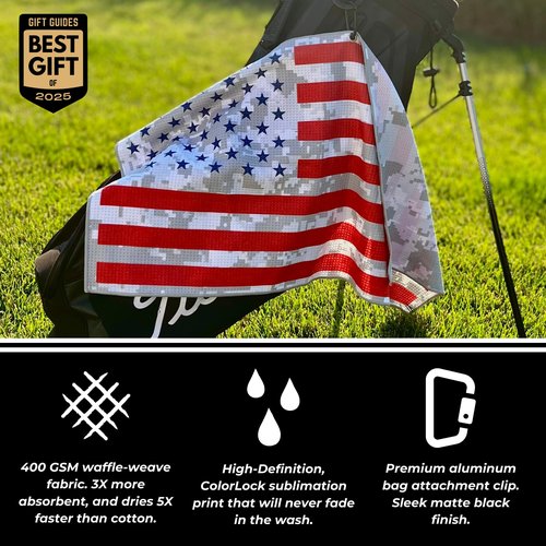 Pin Hunters Microfiber Golf Towel | Premium Waffle Towel with Clip | Large 31"×15.5" Towel for Golf Bags | Fun Gift for Wife | Stylish Golf Gear | Pink Blossoms Women's