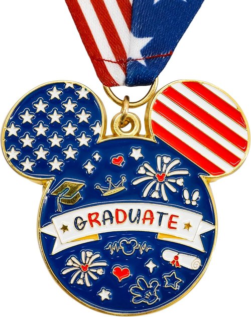 GraduatePro Kindergarten Graduation Medal - Rainbow Neck Ribbon Award for Kids | 2 Inches