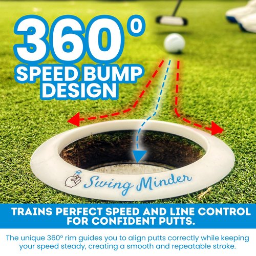 Swing Minder Speed Trap Putting Ring – Precision Golf Putting Disc for Indoor & Outdoor Golf Putting Practice – Standard 4.25” Golf Putting Rings as Putting Target for Golfers