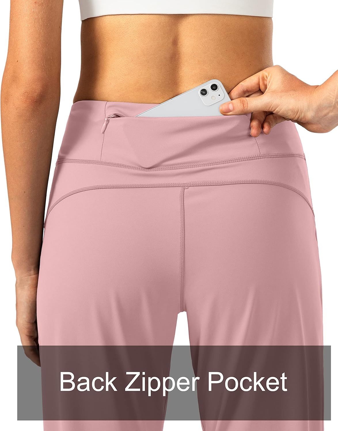 Soothfeel Women's High Waisted Joggers - Athletic Pants with Zipper Pockets | Petite/Regular/Tall