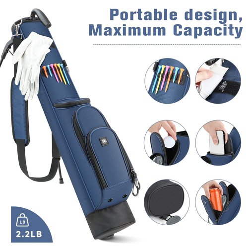Findway Golf Stand Bag, [Upgraded Generous Space] Small Golf Bag for Driving Range, Par 3 & Executive Courses, Lightweight Sunday Golf Club Carry Bag with 3 Pockets