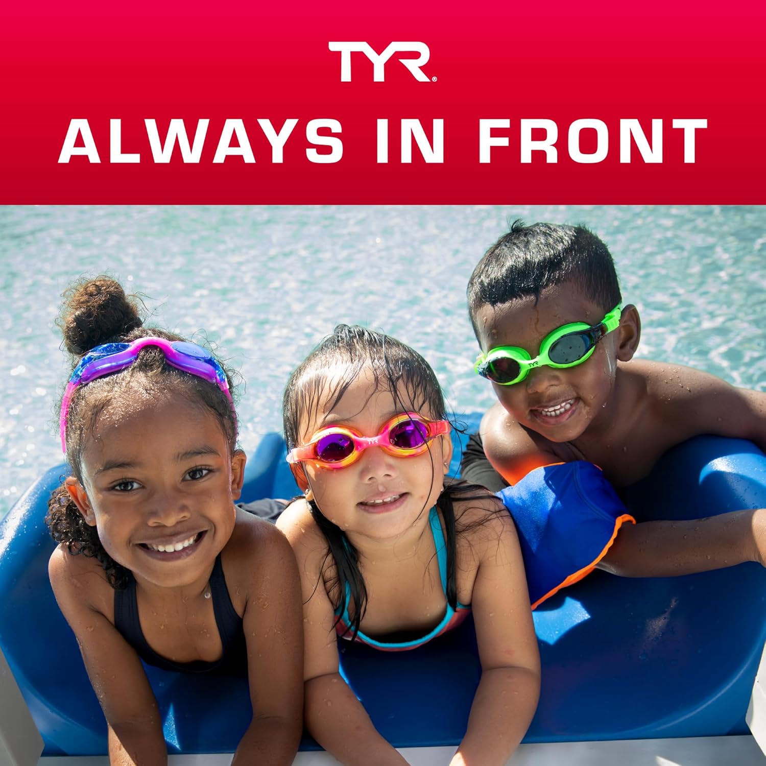 TYR Swimple Swim Goggles - Colorful Tie-Dye Design for Kids | Comfortable & Secure Fit
