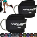 AOHO MOOON Ankle Strap (2 Pieces) for Cable Machine Women - Gym Workout Leg Strap, Premium Padding Ankle Cuffs, Glute Kickback Exercises Equipment, Pulley Attachment, One Size Fit All(Pair, BlackUp)