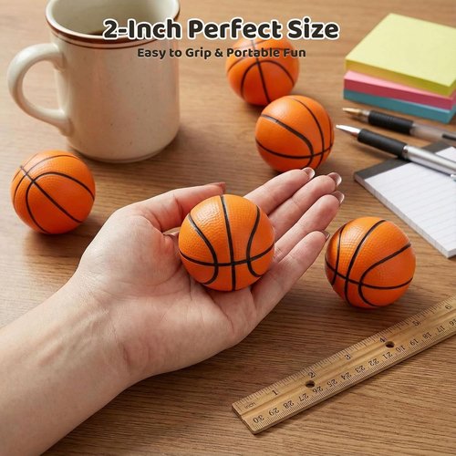 LovesTown Basketball Stress Balls - 12 Pack Mini Foam Squeeze Toys for Parties & Rewards | Perfect for March Madness