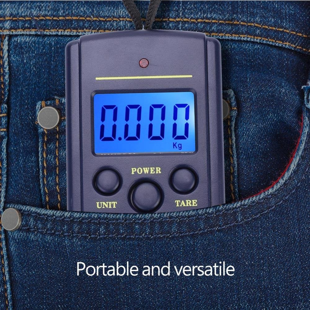 Skiennix Digital Fish Scale - Portable 40kg Hanging Weight Scale with LCD Display for Fishing
