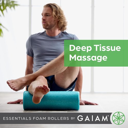 Gaiam Essentials Foam Roller - High Density Deep Tissue Muscle Massager for Back Pain Relief