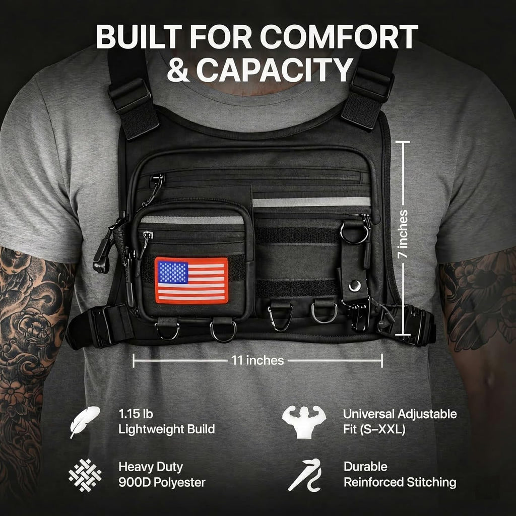 Skiennix Tactical Chest Pack - Concealed Carry Running Bag with Gun Holster & RFID Blocking | Unisex Design