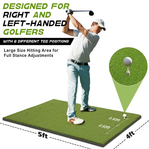 Bltend Golf Mat 31mm Thickened: 5x4ft Heavy-Duty Golf Hitting Mats Practice Indoor, Elite Dense Artificial Turf Matt Training Aid for Backyard/Garage/Driving Range/Simulators, Ideal Gifts for Men