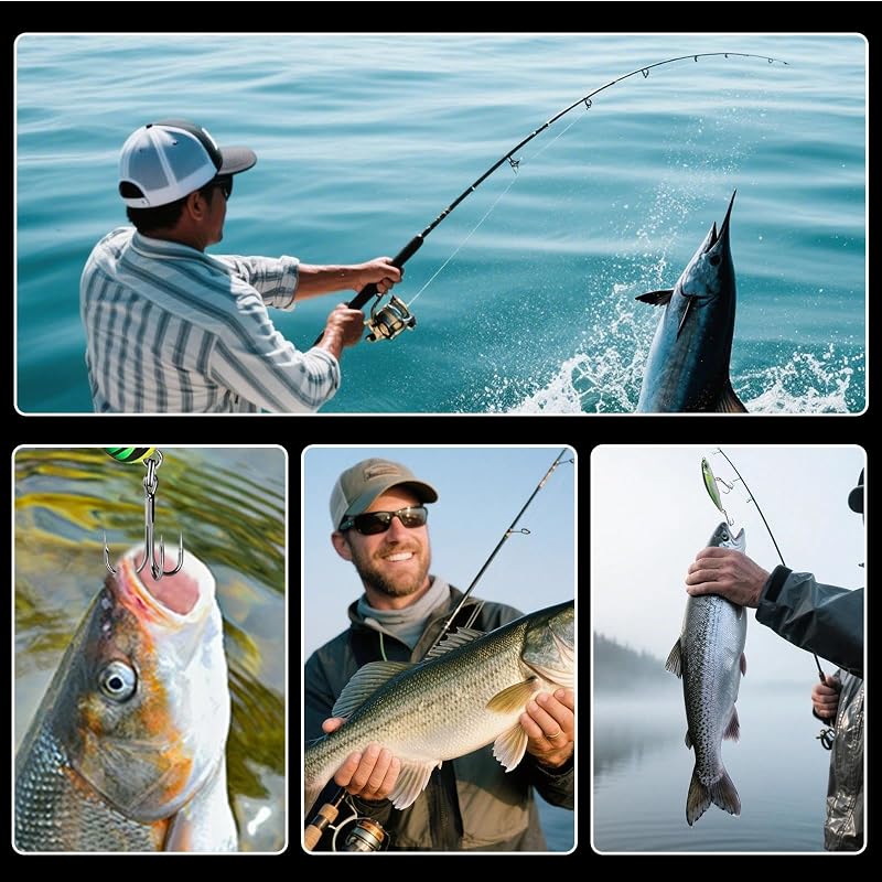 Treble Hooks 25Pcs Replacement Saltwater Fishing Hooks Natufish 3x Barbed 4X Strong
