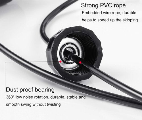 BOOMIBOO Adjustable Jump Rope - Tangle-Free Skipping Rope with Ball Bearings for Fast Workouts | Ideal for Home, Gym & Kids