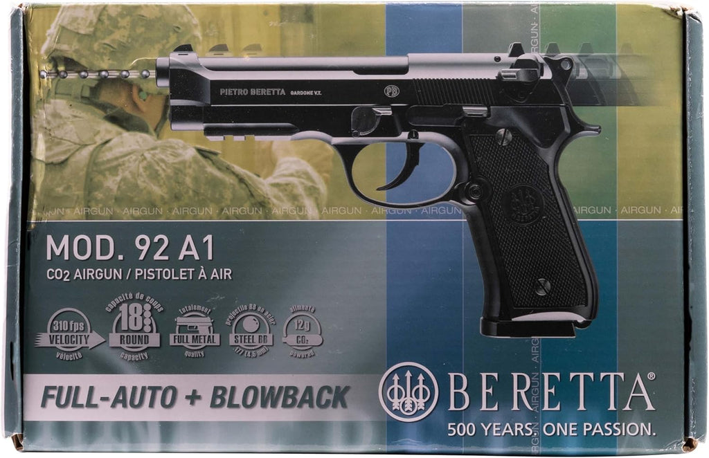 Umarex Beretta M92 A1 Blowback Air Pistol - Full-Auto .177 Caliber BB Gun for Realistic Shooting