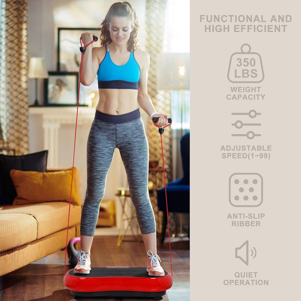 SUPER DEAL Pro Vibration Plate Exercise Machine - Whole Body Fitness Platform with Bluetooth & Remote, 99 Levels