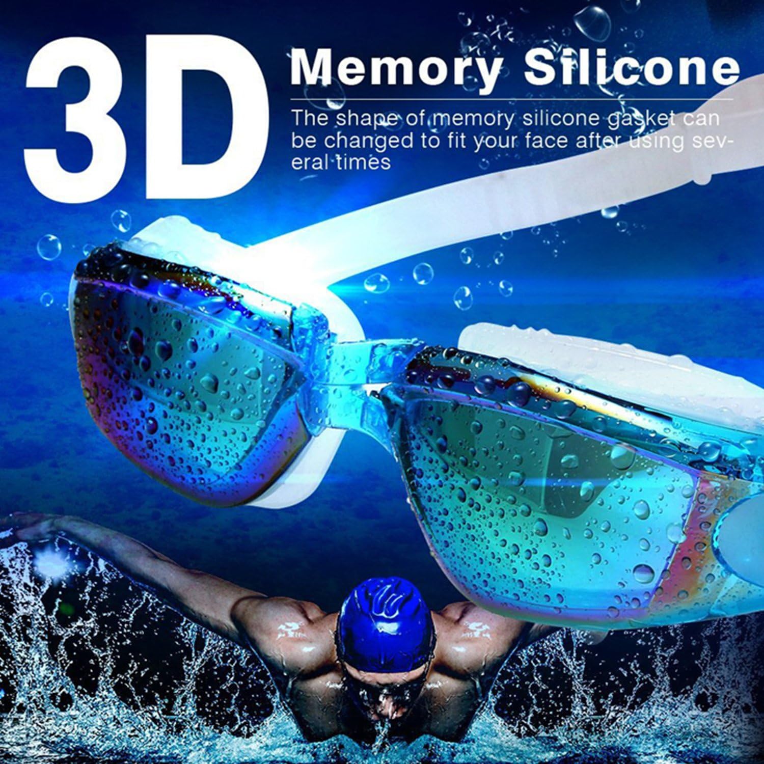 Skiennix Swim Goggles - Professional Anti-Fog, UV Protection, Wide View | Pack of 2 for All Ages