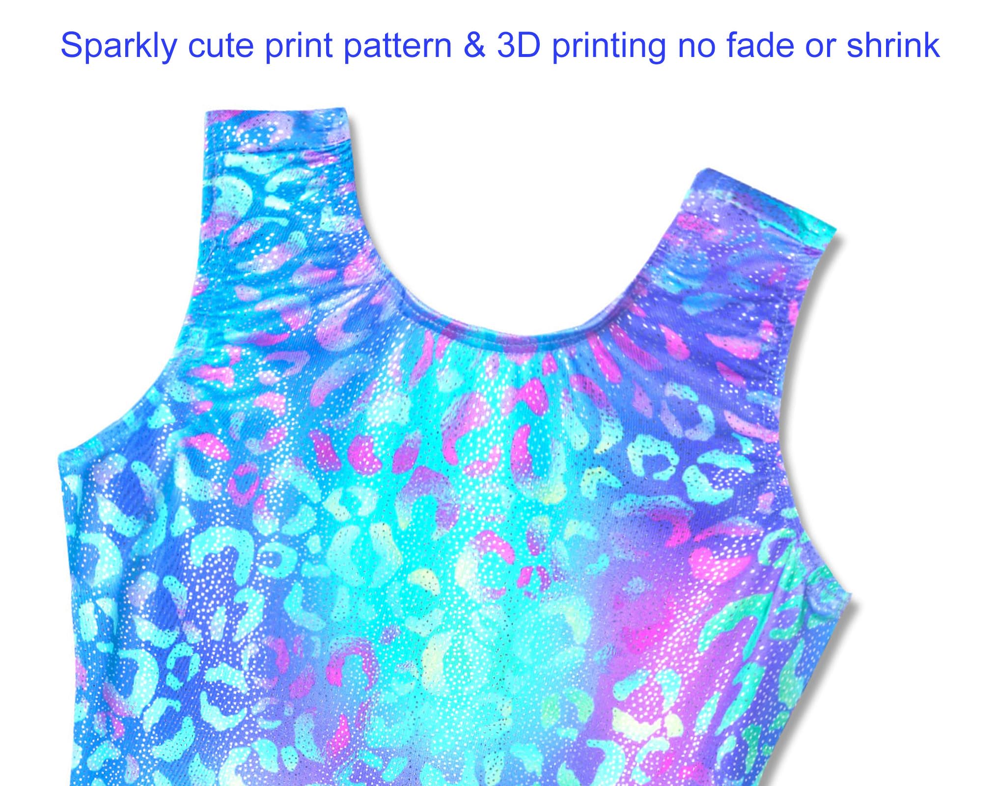 Domusgo Toddler Girls Gymnastics Leotards Size 1t 2t Shiny Green Purple Leopard Sleeveless Biketard with Shorts