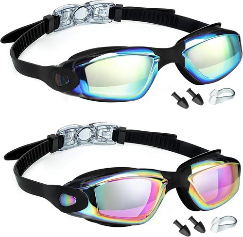 LOCONHA Swim Goggles - Anti-Fog, Leak-Proof Design for Adults & Youth | 2-Pack Set