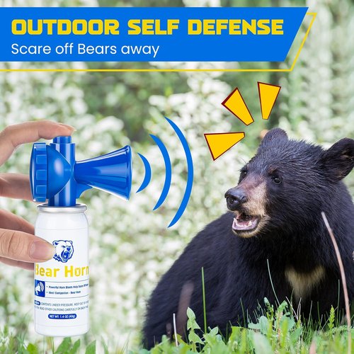 Bear Horn 1.4oz Self Defense Air Horn - 120dB Sound, Effective Up to 1/2 Mile | Perfect for Hiking