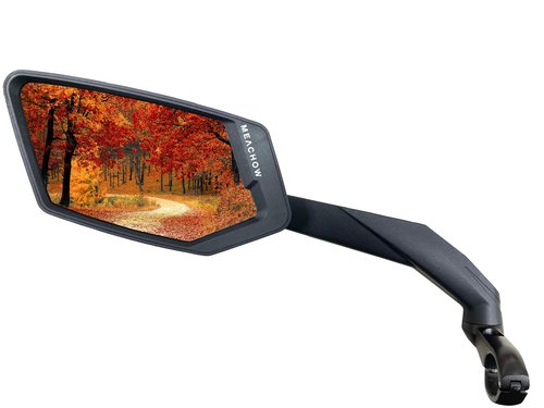 MEACHOW 2024 NEW Handlebar Bike Mirror, Scratch Resistant Glass Lens, Ultra-HD, E-bike Mirror, Bicycle Mirror, (Blue Left Side) ME-015LB