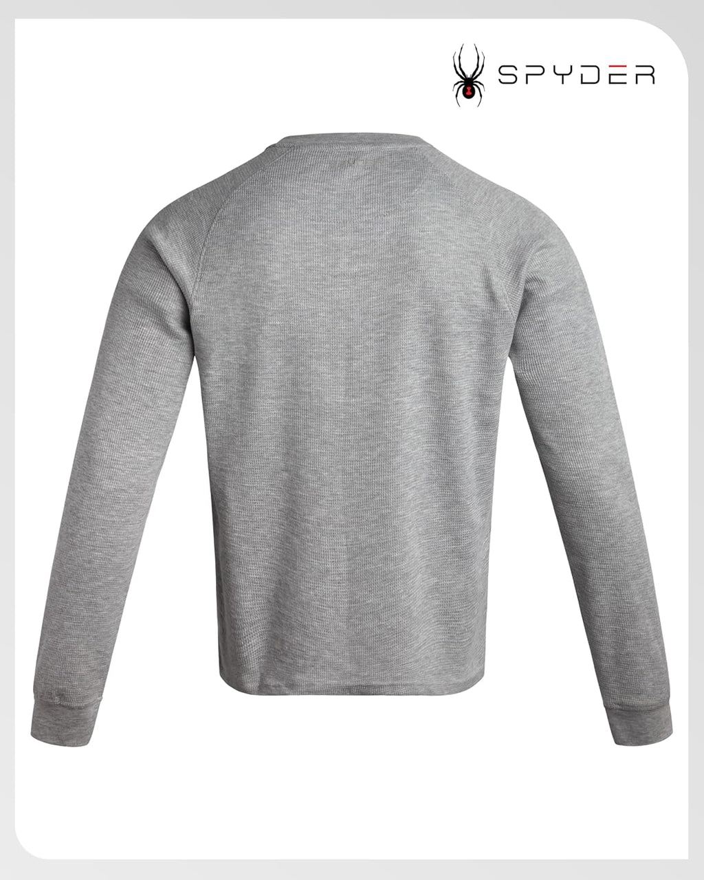 Spyder Men's Henley Shirt - Soft Cotton Blend Waffle Knit, Moisture-Wicking Quick-Dry Long Sleeve