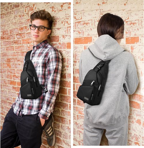 AMJ Crossbody Sling Bag - Casual Shoulder Backpack for Hiking & Travel | Unisex Daypack