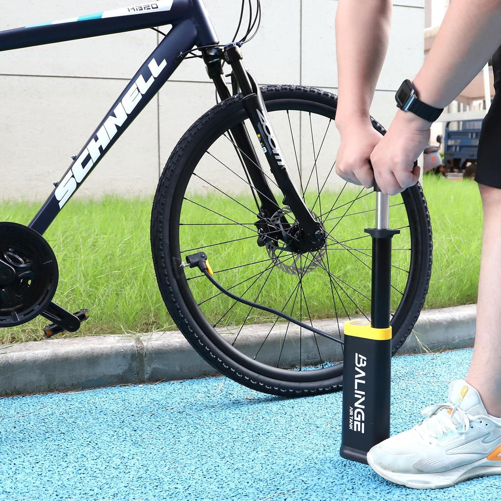 Skiennix High-Pressure Portable Tire Pump - 120 PSI with Analog Gauge & Ergonomic Handle | Fits Presta, Schrader & Dunlop Valves