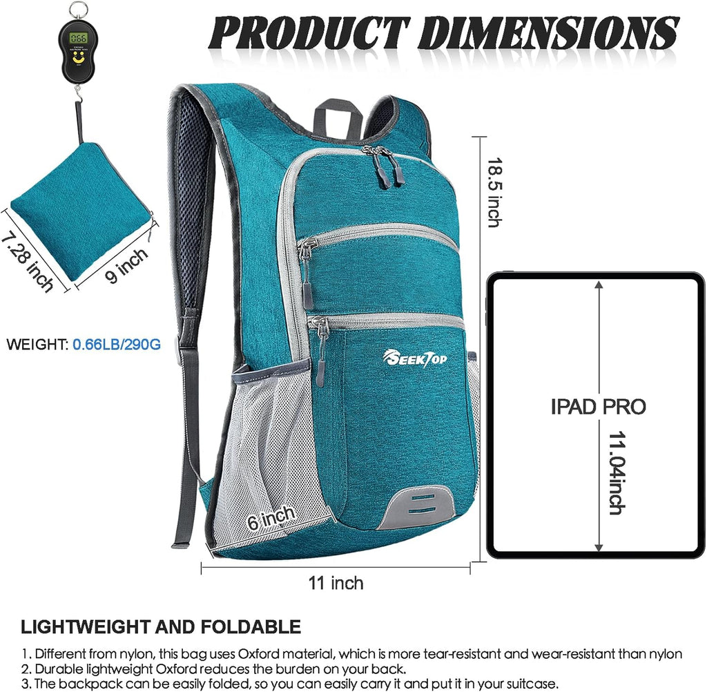 Seektop 20L Hiking Backpack - Ultra Lightweight Waterproof Travel Bag | Foldable Day Pack for Outdoor Adventures