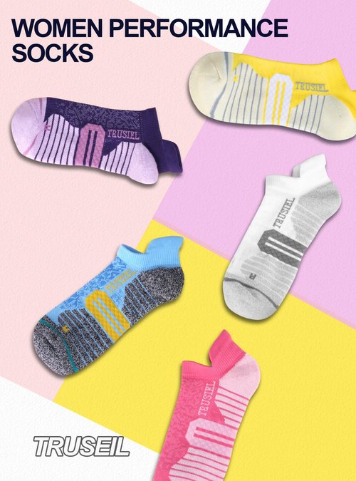 Trusiel Women Ankle Compression Athletic Running Socks No Show Low Cut 5 Pairs