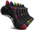 KEMISANT Mens Running Socks 6 Pairs-Athletic Compression Ankle Socks Cushioned for Men Walking-Arch Compression Support(6Pairs,Shoes Size:Men 13-15)