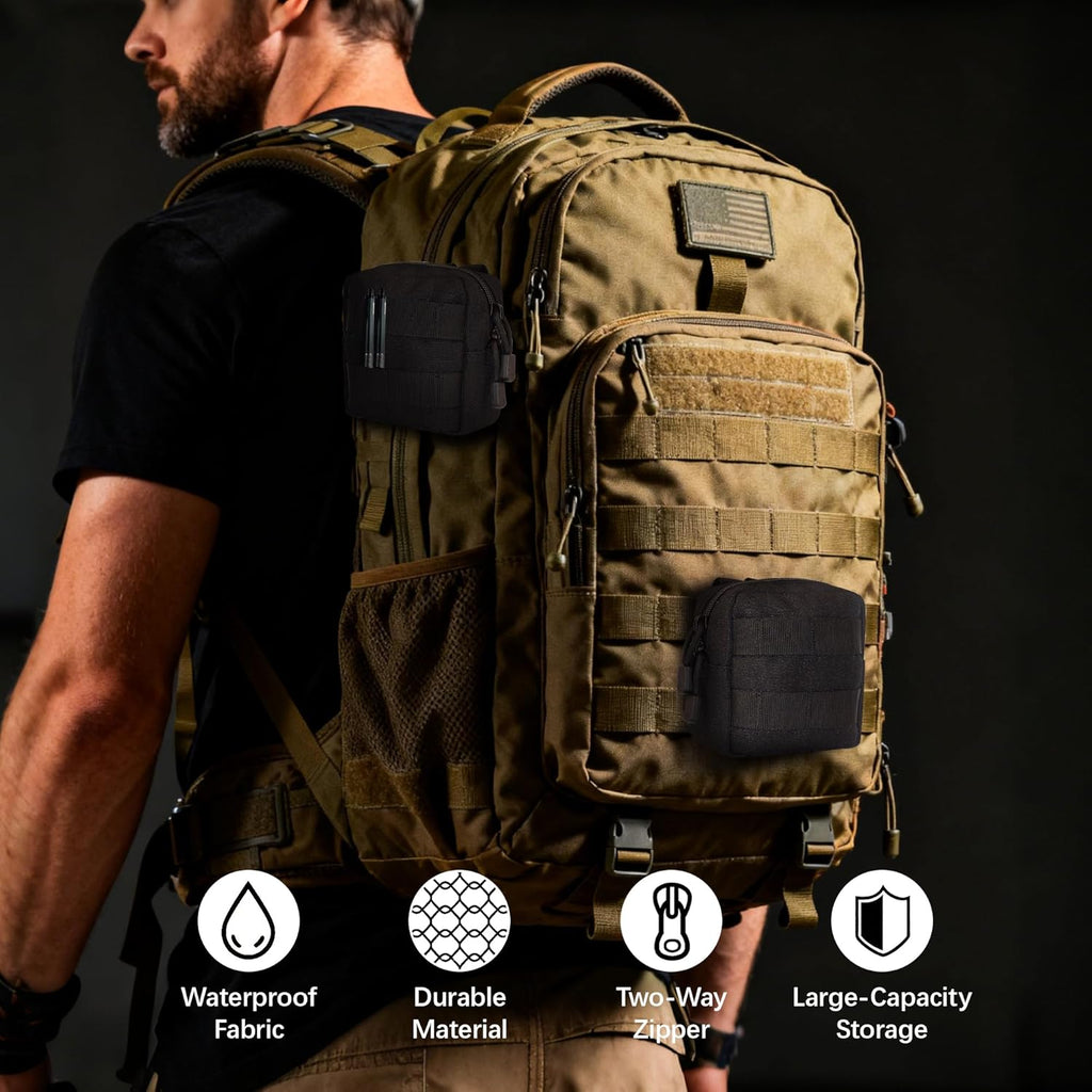 Skiennix Mini Tactical Molle Pouch - Compact Utility Tool Pouches | 2 Pack for Easy Organization