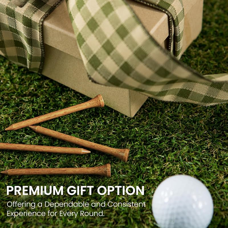 Brown 2 3/4 Inch Wood Golf Tees 50 Pack - 5x Stronger, Height Marker