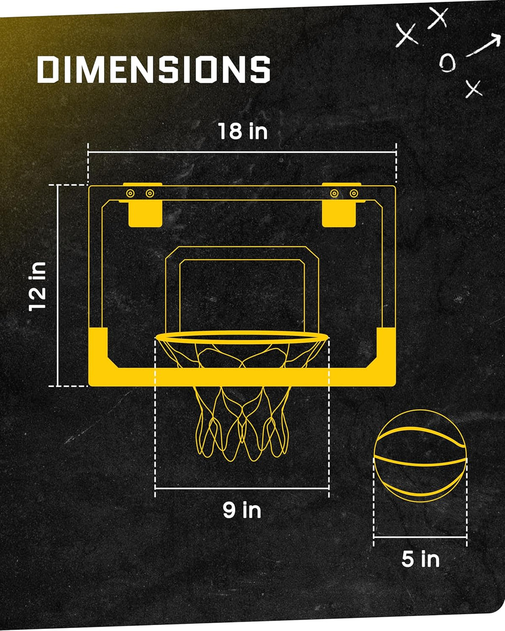 SKLZ Pro Mini Indoor Basketball Hoop - Over The Door Portable Design | Perfect for Home, Dorms, and Offices
