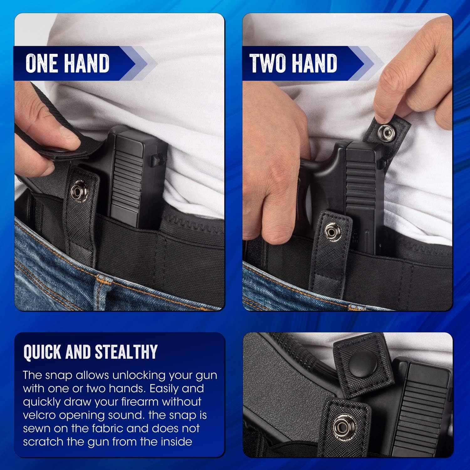 Skiennix Belly Band Holster - Most Comfortable IWB Gun Holster for Men & Women | Fits Most Pistols & Revolvers