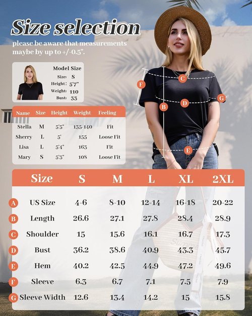 GAYHAY Women's T-Shirts - Soft Short Sleeve Basic Tees for Casual Beach Vacation | Spring/Summer 2026